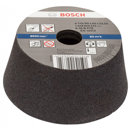 BOSCH Fazékkorong, kúpos - fémhez/öntvényhez 90 mm, 110 mm, 55 mm, 36 1608600233